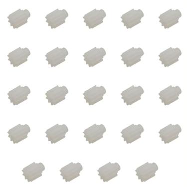 Imagem de Ruiwaer 24PCS White 9 Tooth 1mm Coreless General Small Motor Gear Replacement Parts Motor Gear Parts Small Motor Gear Replacement Parts for X5C X5C-1 X5SW X5SC X5 RC Quadcopter Drone Motor