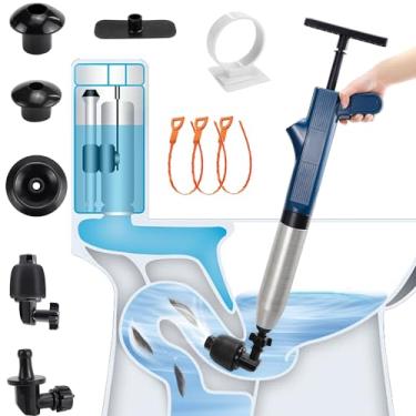 Imagem de Desentupidor de vaso sanitário elétrico - Desentupidor Puniarmu One Shot para banheiro, pisos, chuveiro - Blaster de ar de alta pressão para tamancos resistentes