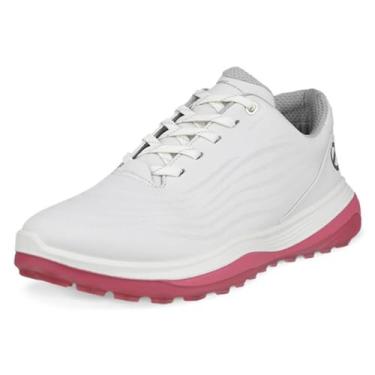 Imagem de ECCO Tênis de golfe feminino Lt1 Hybrid impermeável, Branco/chiclete, 9-9.5