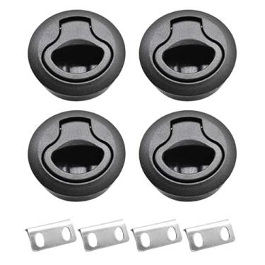 Imagem de Marine City 2-2/5" Nylon redonda preta do portal Pull Lave-tronco trinco (4 Pcs)