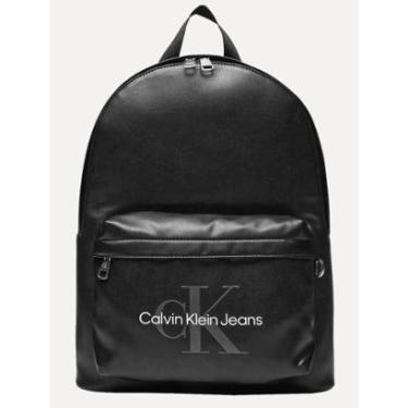 Imagem de Mochila Calvin Klein Masculina Front Re Issue Logo Preta-Masculino