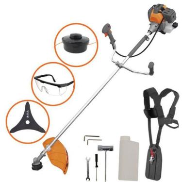 Imagem de Roçadeira Lateral a Gasolina Tekna RL520 P 52cc 2hp com Carretel e Lamina Faca 3 pontas para Mato, Capim e Arbustos