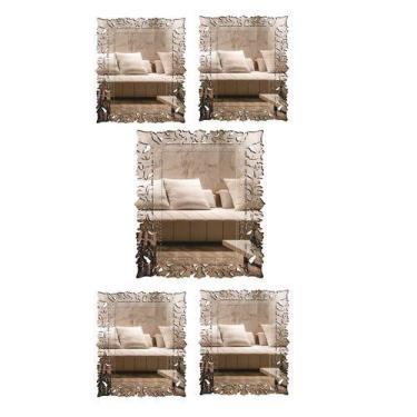Imagem de Espelho Veneziano Decorativo Sala 38125 Kit 5 Pçs - CREATUS, prata
