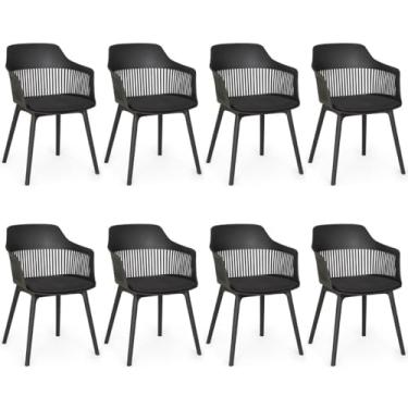 Imagem de Kit 8 Cadeiras de Jantar Estofada Marcela - Preto
