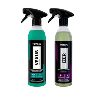 Imagem de Kit Limpeza Automotiva Vexus 500ml Limpa Rodas Motor + Izer Removedor De Ferrugem 500ml Vonixx