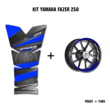 Imagem de Kit Adesivos Yamaha Fazer 250 Fz25 Friso Tankpad Y495 - Resitank