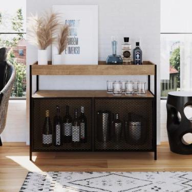 Imagem de Aparador Buffet Bar York Estilo Industrial 100cm 02 Portas Artesano, V