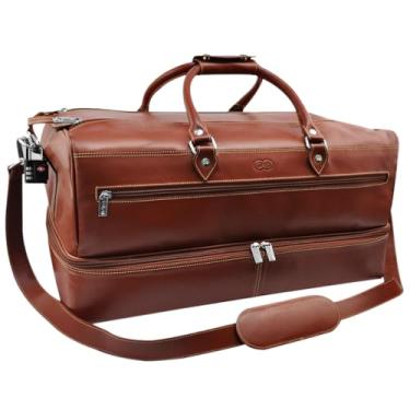 Imagem de Mala de Viagem LOUVRE em Couro Galvani (Pinhão)