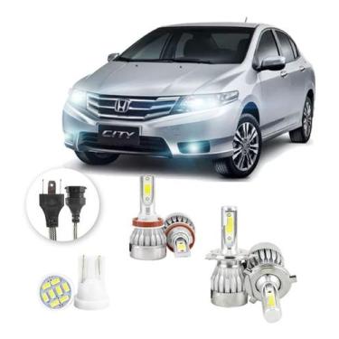 Imagem de Kit Lampadas Led Honda City 2009 A 2012 H11 H4 20000lm - V10, Branco