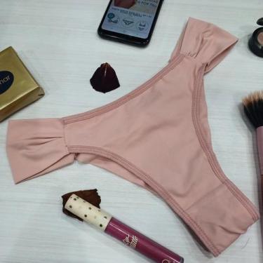 Imagem de Calcinha Fio Dental Dupla Feminina Clamar em Microfibra 2180, M, Rosa,