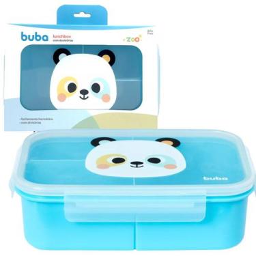 Imagem de Pote Lunchbox Hermético Com Divisórias Buba Zoo Panda Azul