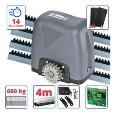 Imagem de Kit Motor Rossi Deslizante Nano 36 2 Controle 600kg 220v 4m crem