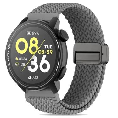 Imagem de Koazon Pulseira de relógio trançada de nylon elástico com fecho magnético compatível com smartwatch Coros Pace 3/Pace Pro, pulseira esportiva elástica macia ajustável de liberação rápida para Coros