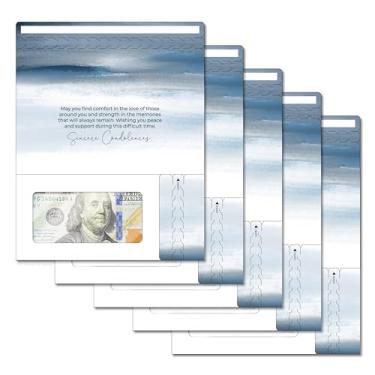 Imagem de ZipGifts Cartão de simpatia | Porta-dinheiro com zíper com janela de plástico transparente para dinheiro, cheque e vale-presente (simpatia | condolências sinceras | pacote com 5)
