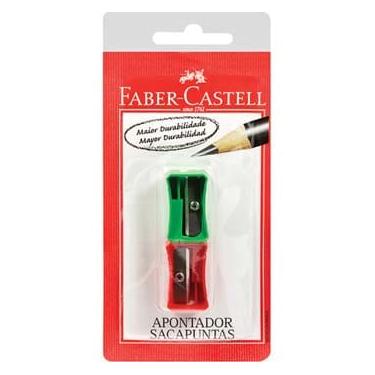 Imagem de Apontador Simples Faber-Castell Vermelho e Verde SM060100ZF - 2 Unidades
