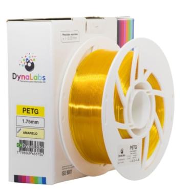 Imagem de Filamento Impressora 3d Petg Dynalabs 1.75mm 1kg Cor Amarelo Clear