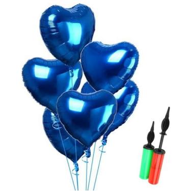 Imagem de 50 Balão Metalizado Coração 45cm (Escolha A Cor) Festa Decoração + Bom