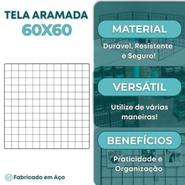 Imagem de Kit 15 Telas Aramada 60x60cm Painel Home Office Mural Recados Planejam