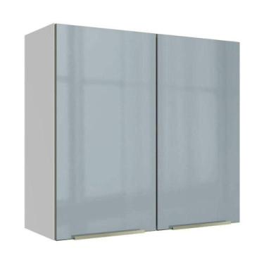 Imagem de Armário Aéreo 70 Cm 2 Portas Branco/cinza Lux Madesa Branco/cinza