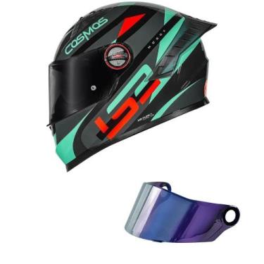 Imagem de Capacete LS2 FF358 Pro Modok Preto Verde e Laranja Mais Viseira Camale