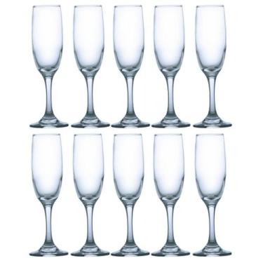 Imagem de Conjunto 10 Taça de Vidro 180ml Espumante Luxo Chic, Taça champagne