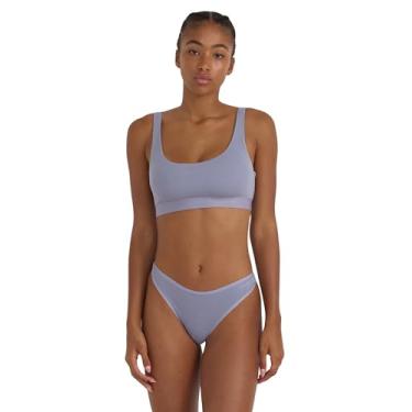 Imagem de Organic Basics Sutiã regata feminino de algodão canelado, Silver Mist, XPP