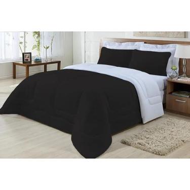 Imagem de Edredom Casal Malha 100% Alg Antialérgico Preto E Branco - Nathalia En