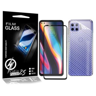 Imagem de Película Carbono + Pelicula Vidro 3D Moto G 5G Plus 6.7 XT2075 - Cell 