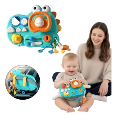 Imagem de Brinquedo Sensorial infantil chave de encaixar Dino Interativo (Vermelho)