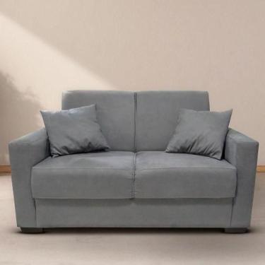 Imagem de Sofá Estofado 2 Lugares Sala Estar Recepção Mariana Suede Cinza - Blac