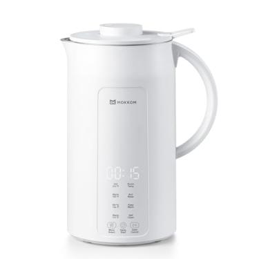 Imagem de MOKKOM Máquina de leite de nozes, máquina automática de leite de amêndoa para leite caseiro à base de plantas, aveia, soja, bebidas sem lactose, máquina de leite de soja de 1,2 l com atraso de
