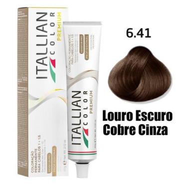 Imagem de Coloração Itallian 60g Louro Escuro Cobre Cinza 6.41 Premium