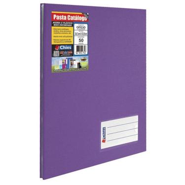 Imagem de Pasta catálogo ofício 4003 violeta com 50 plásticos Chies