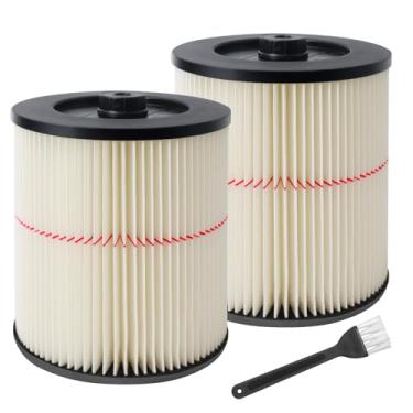 Imagem de Filtro 17816 para Craftsman Shop Vac, filtro de cartucho de listra vermelha compatível com Craftsman 9-17816 Aspirador de pó seco e molhado adequado para aspirador de pó de 5 galões e maior, pacote