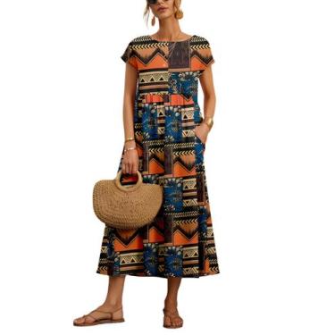 Imagem de Vestido WROLEM, casual de verão, de algodão com bolsos, feminino, 2024