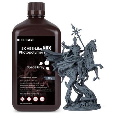 Imagem de Resina de impressão 3D ELEGOO 8K ABS-like 3.0 2kg Space Grey - Deeplee