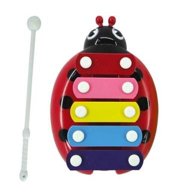 Imagem de Beetle Xylophne Brinquedo musical pré-escolar de 5 notas Bebê Crianças