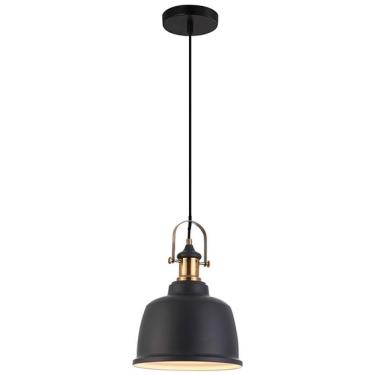 Imagem de Pendente Industrial Vintage Vidro Preto Soho