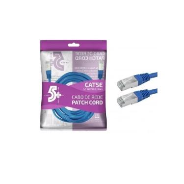 Imagem de Cabo De Rede Patch Cord Cat5e Ftp 10 Metros Azul