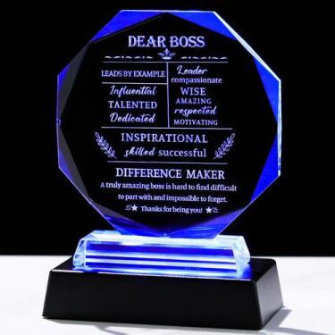 Imagem de Presentes Crystal Keepsake Movdyka Boss com base de LED para homens/mu