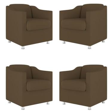 Imagem de Kit 4 Poltronas Decorativas Tilla Suede