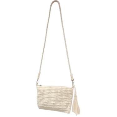 Imagem de Bolsa Artesanal Lateral Transversal Casual Praia Festa 24 x 17 cm Cor Branca