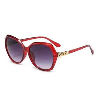 Imagem de HPIRME Óculos de sol da moda feminino retrô oval (C4)