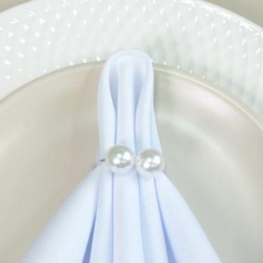 Imagem de Kit Anel Para Guardanapos Com Pérola Argola De Metal - Valle Enxovais,