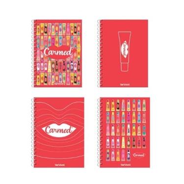 Imagem de Starschool – Caderno Universitário Carmed 10 Matérias 160 Folhas Espiral Capa Dura R8087 | Bolsa Interna + Cartela de Adesivos