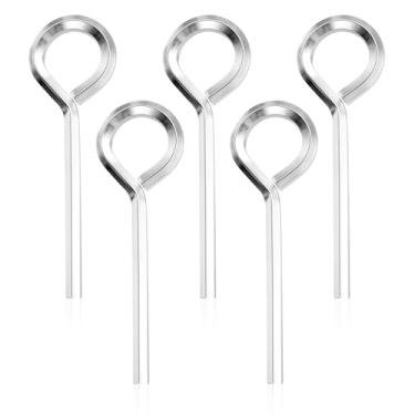 Imagem de Eldraqth 5 chaves Allen de 5/81.3 cm para dispositivos de saída de pânico de porta de empurrar, chaveiro, prata, metal sólido, hexagonal, com laço para dispositivos de saída de pânico de barra de