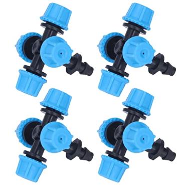 Imagem de Aqur2020 Bocal de Atomização de Irrigação do Bocal de Pulverizador Cruzado de 20 Pces 4 Tomadas de água Ajustáveis, Apropriado para o Jardim do Gramado da Agricultura