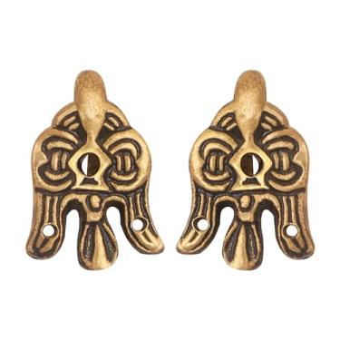 Imagem de Lord of Battles Ganchos pareados em forma de corvo medieval para Winingas latão antigo Odin's Ravens acessórios históricos totalmente funcionais ganchos de latão ideais para roupas viking/saxon