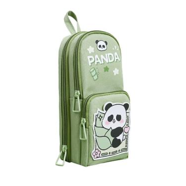 Imagem de Estojo para lápis Aesthetic Green de grande capacidade com design Panda
