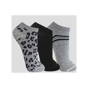 Imagem de Kit/3 Meia Cano Curto Trifil T6003K Feminina Invisível Desenhada Algod